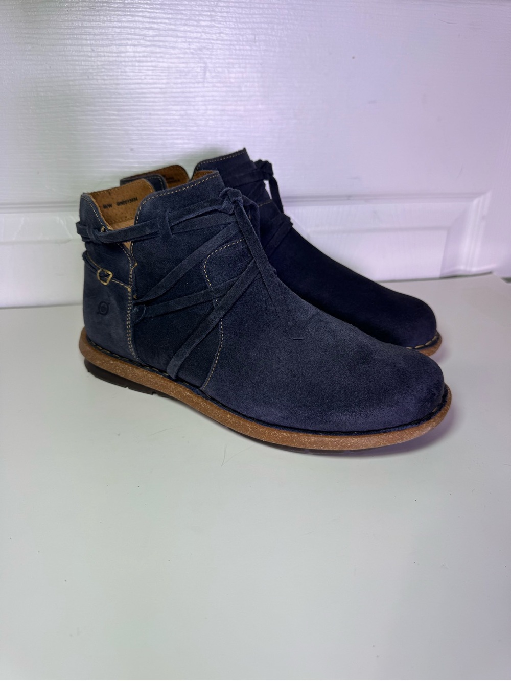 Børn Tarkiln Indigo Blue Suede Ankle Booties Side Zip Size 9.5 M / 41 EU - Picture 10 of 10